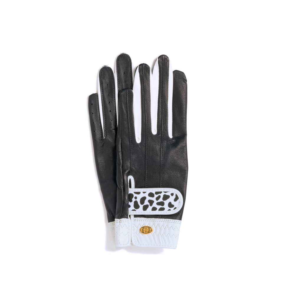 Elegant Golf Glove【両手】black-white-dalmatian