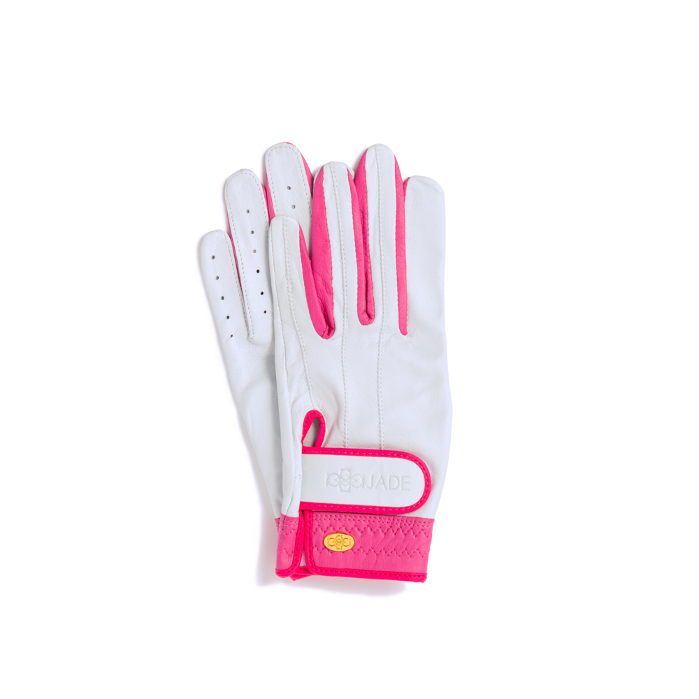 Elegant Golf Glove【両手】white-fuchsia